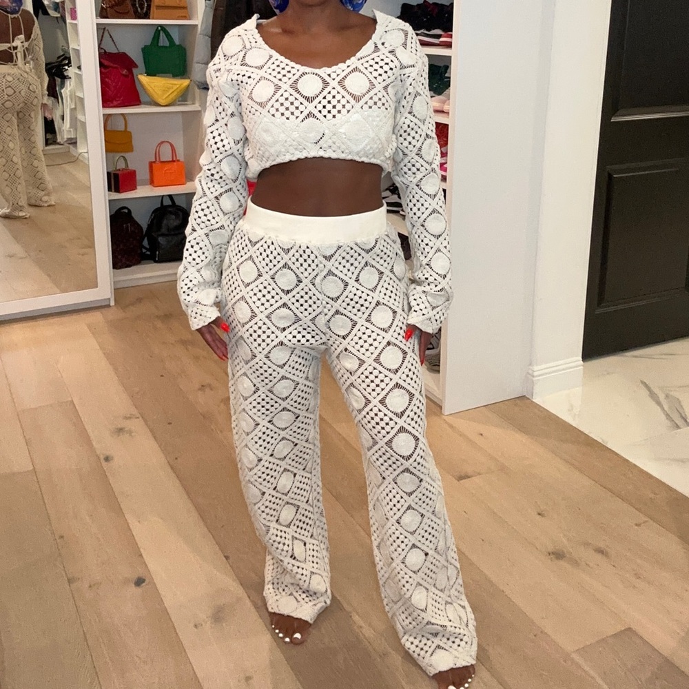 Andrea Iyamah HIRA CROCHET PANTS and TOP
